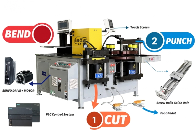 Smg Barcraft 3000xa Pro Cnc Fully Automatic Busbar Processing Machine 02 Smg Barcraft 3000xa Pro Cnc Fully Automatic Busbar Processing Machine 02